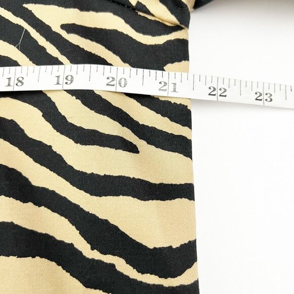 Lauren Ralph Lauren Trench Coat Womens L Tan Black Belted Zebra Tiger Print - Picture 9 of 15